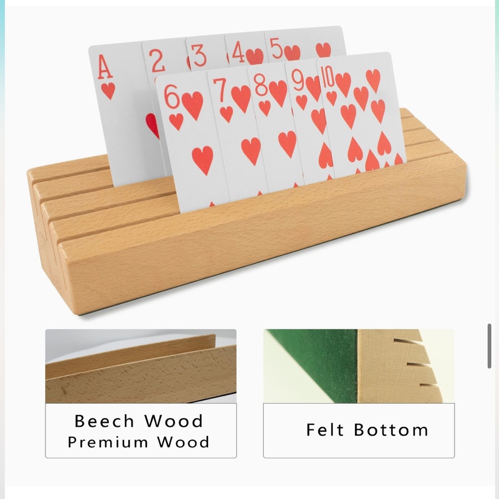 2pack Wooden Playing Card Holders Tray Racks Organizer